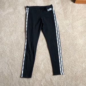 Black two striped PINK leggings